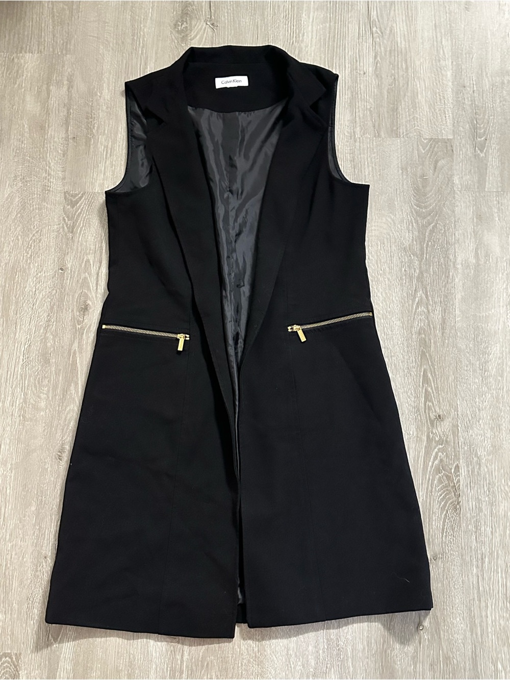 Long Sleeveless Front Open Vest